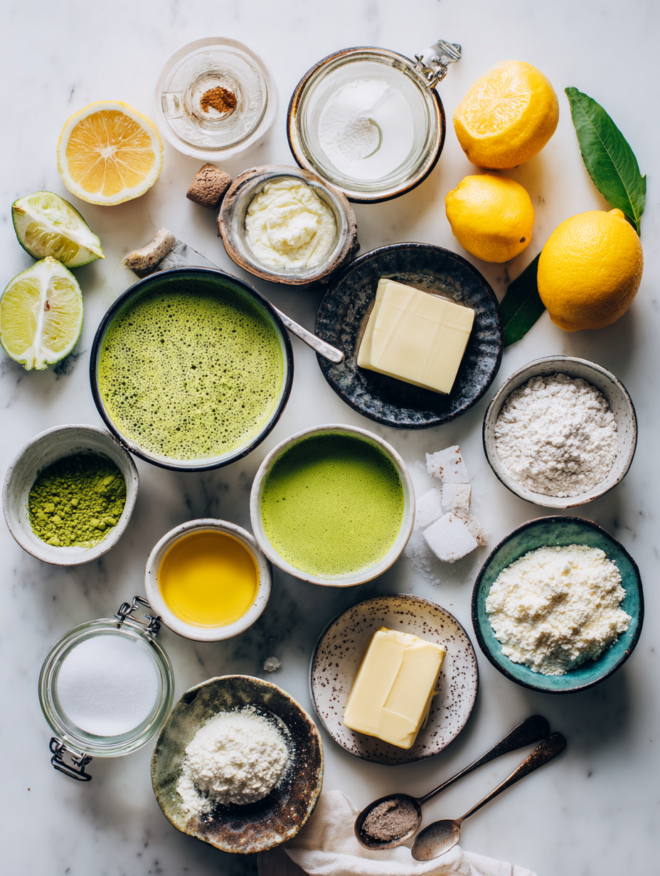 Ingredients for Matcha Lemonade A Refreshing Twist of Green and Citrus
