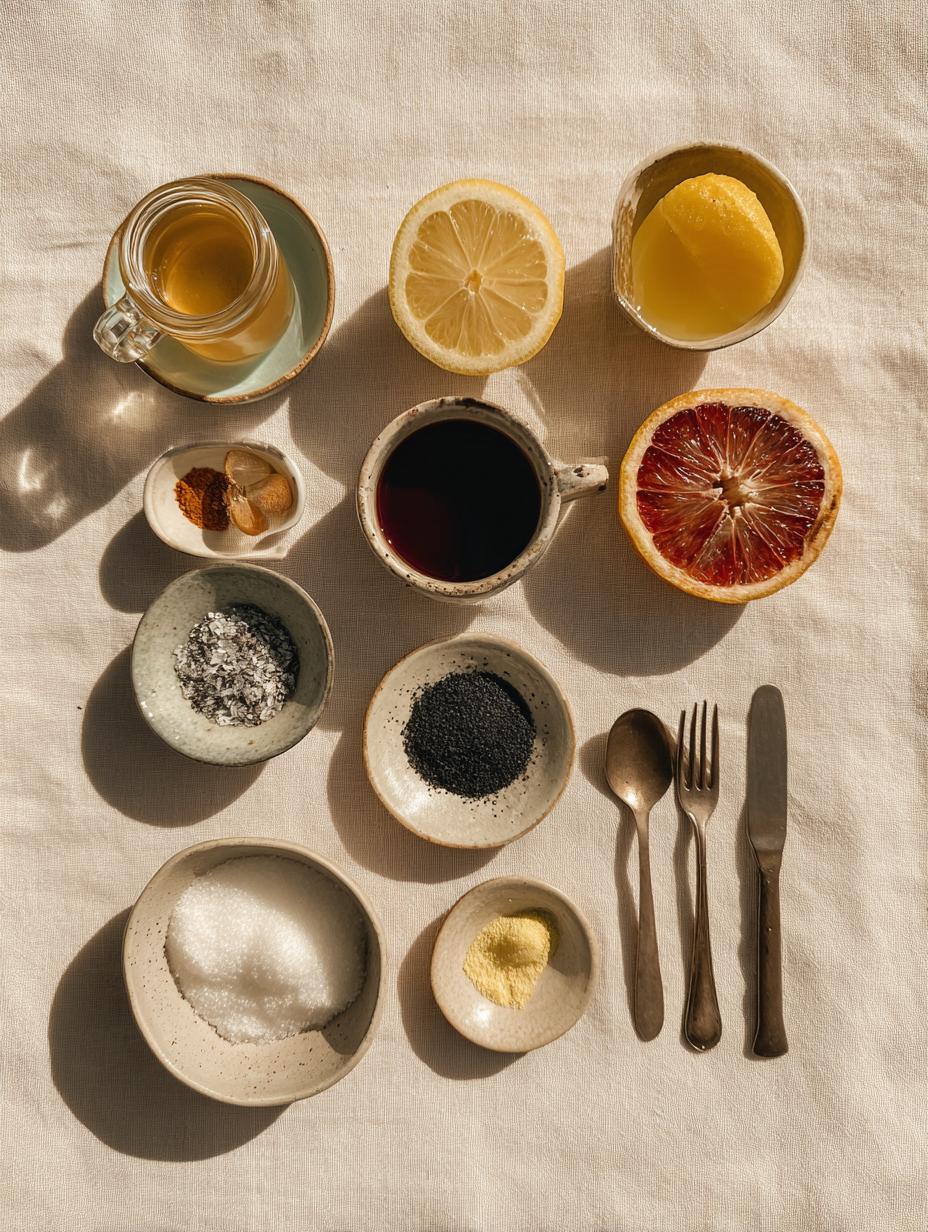 Ingredients for Charcoal Lemonade Recipe Detox Black Drink