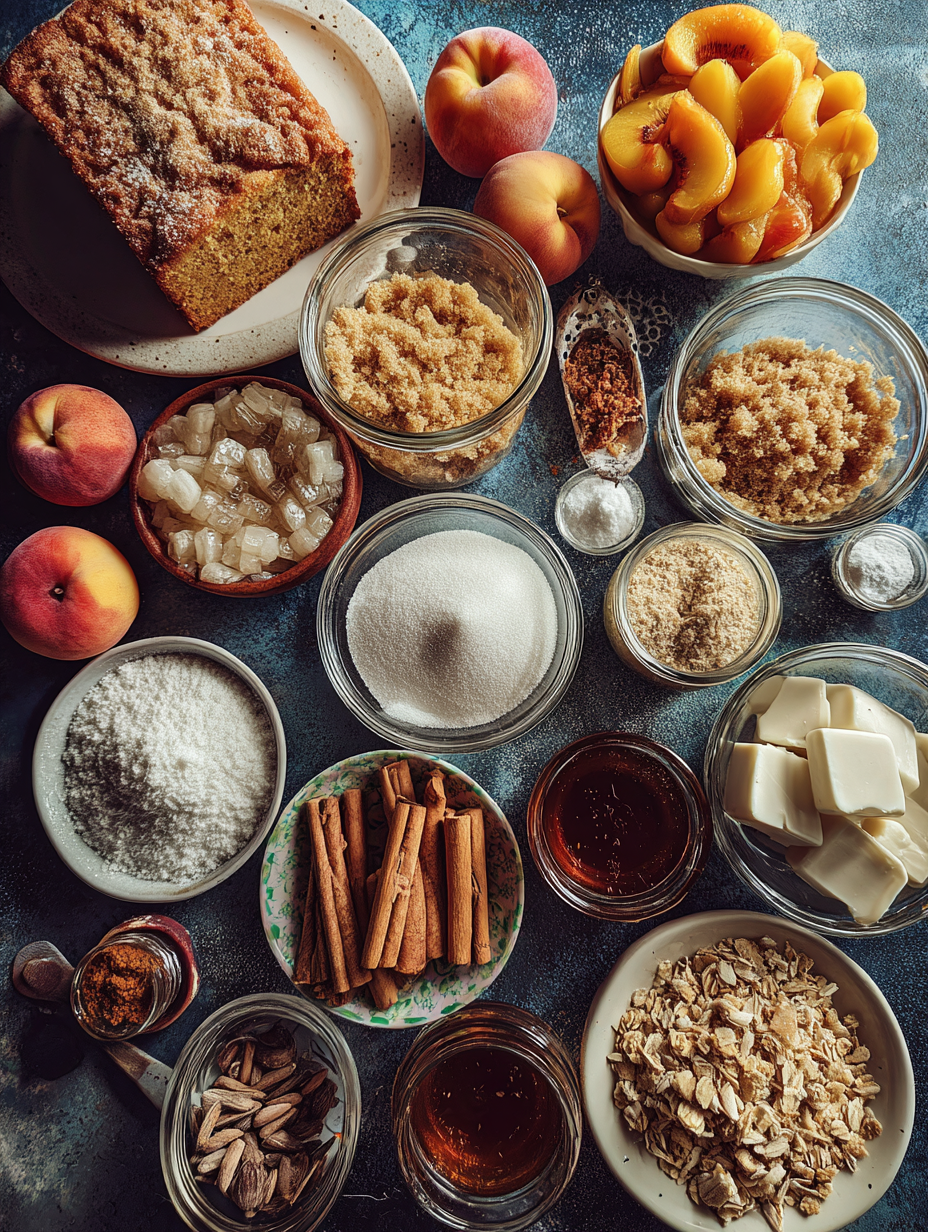 Ingredients for Peach Cobbler Mocktail Recipe Southern Sweet Drink