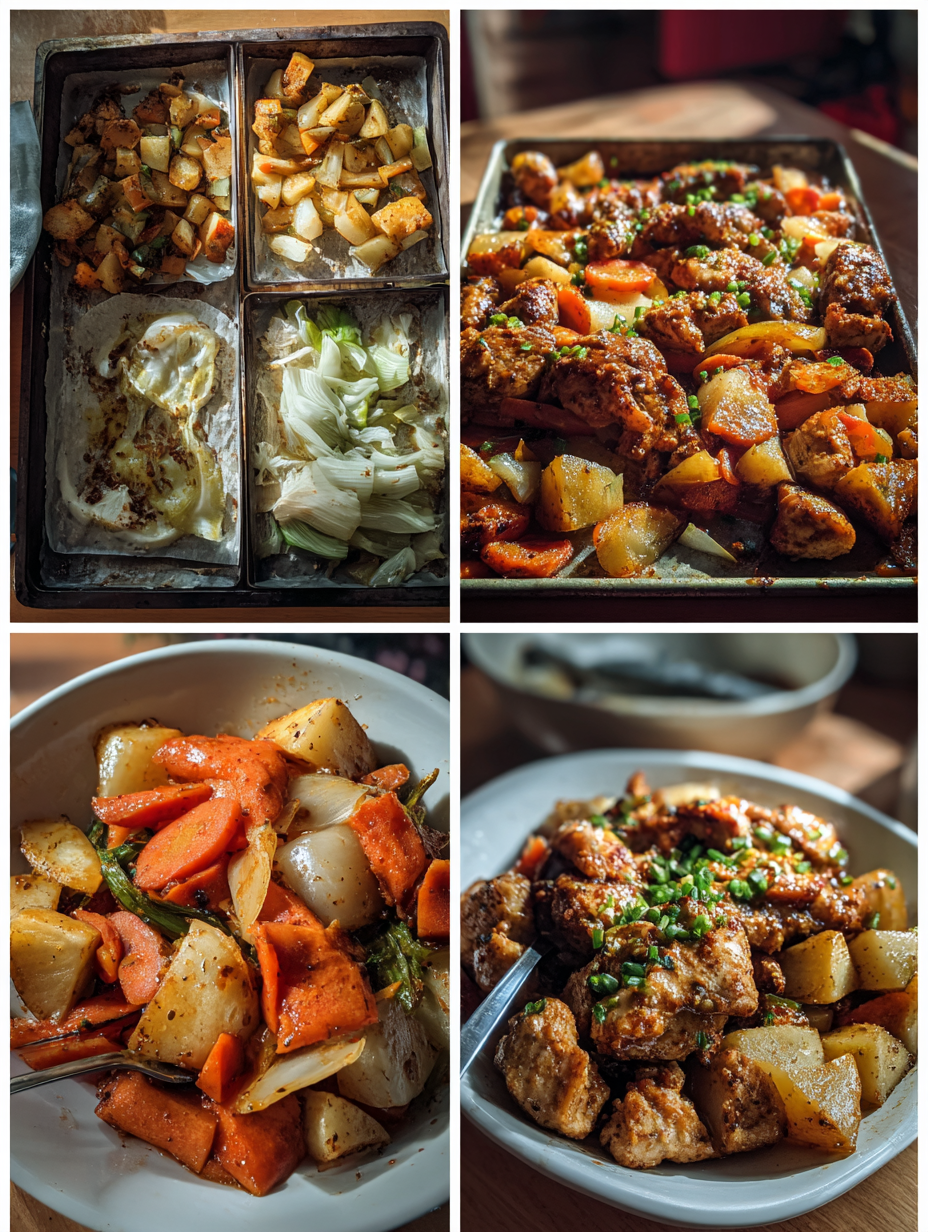 Steps for Sheet Pan Ranch Chicken Vegetables Recipe Easy Dinner