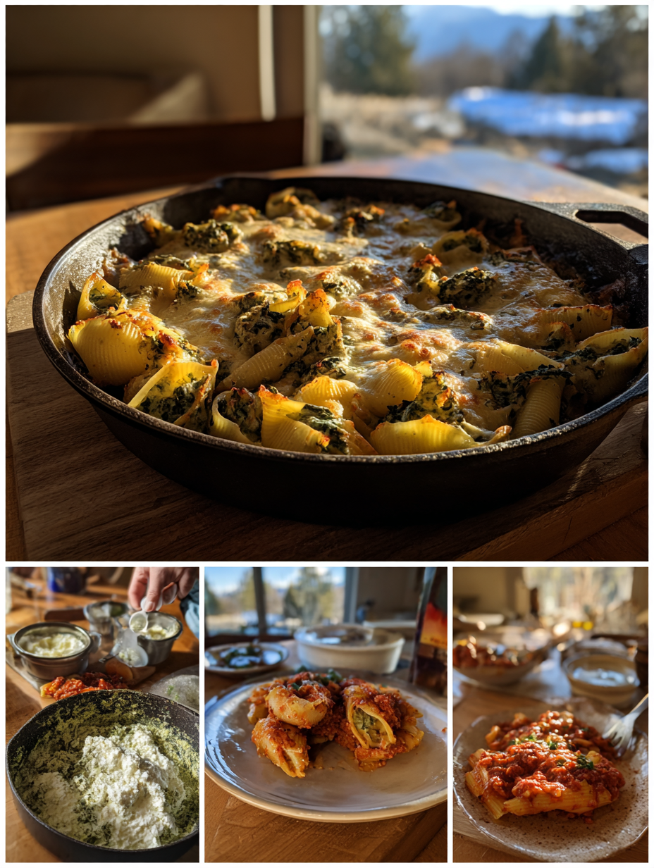 Steps for Oven-Baked Spinach Ricotta Stuffed Shells