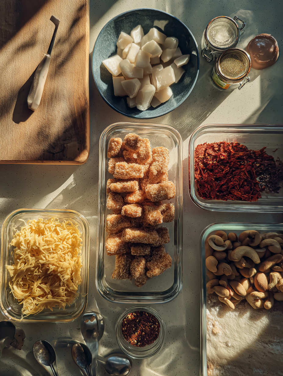 Ingredients for Crunchy Panko Chicken Nuggets from Scratch