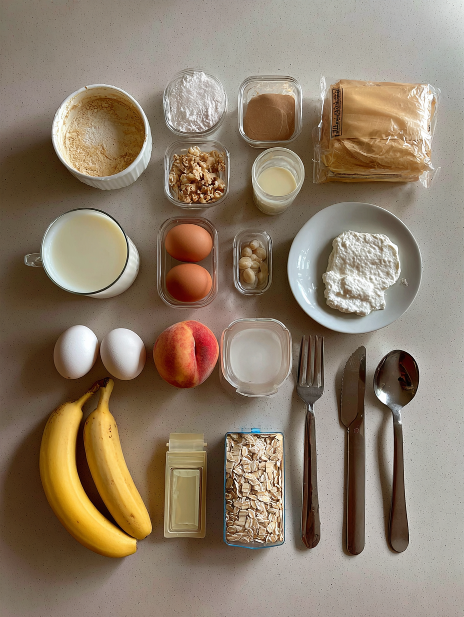 Ingredients for Creamy Summer Delight Peach Banana Smoothie Recipe