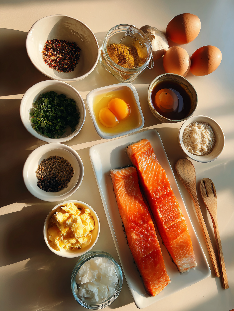 Ingredients for Flaky Lemon Pepper Salmon Fillet