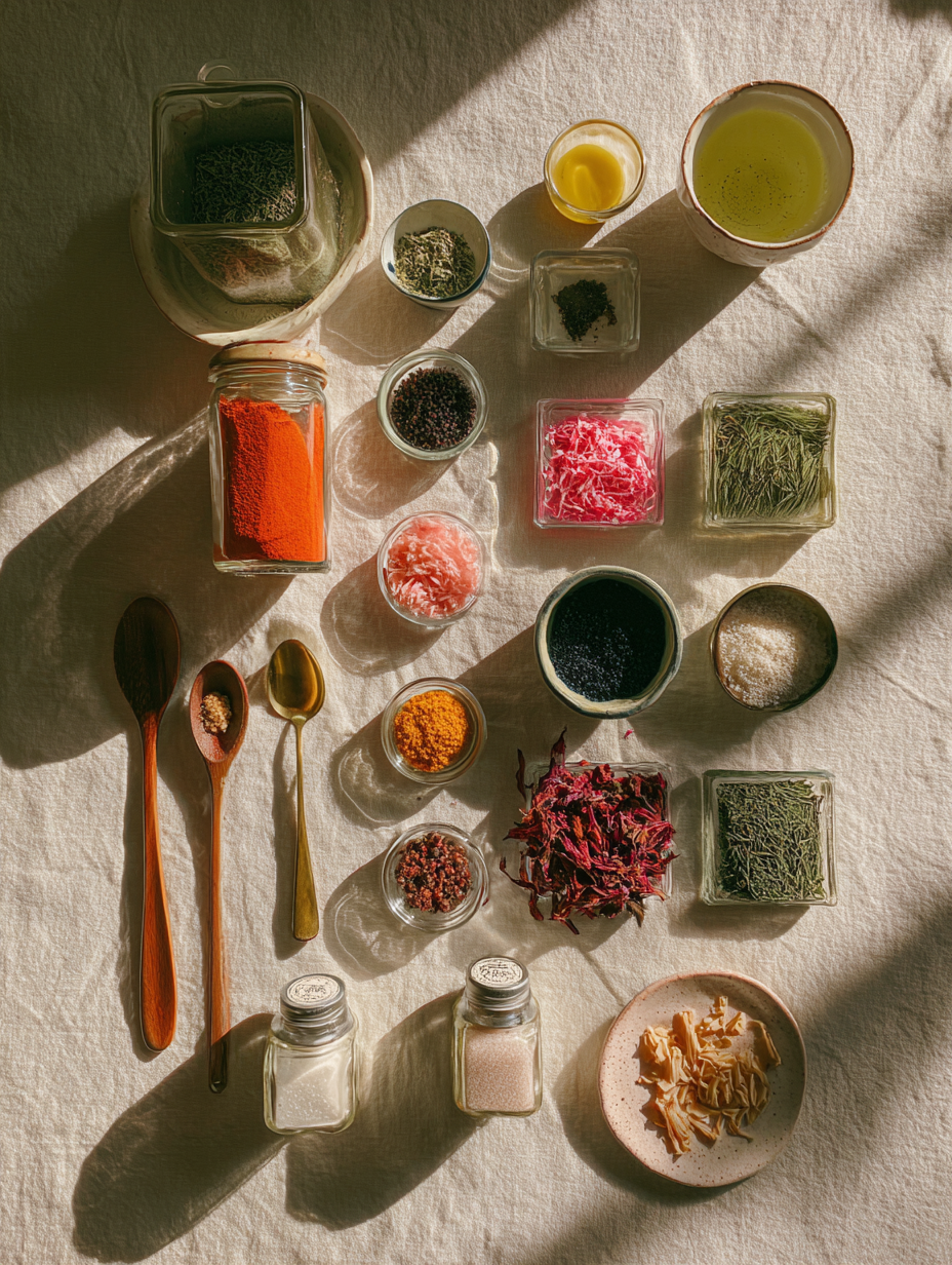 Ingredients for Jamaica Flower Tea Recipe Vitamin C Hibiscus Drink