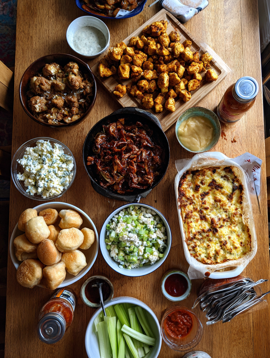Ingredients for Cottage Cheese Buffalo Dip 40g Protein Game Day Favorite