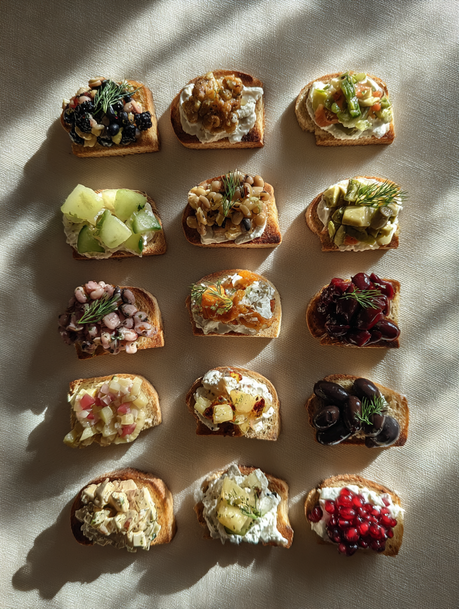 Ingredients for Cowboy Caviar Crostini Recipe Easy Party Appetizer