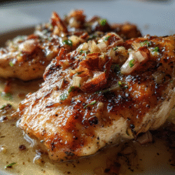 Pan-Seared Chicken in White Wine Garlic Sauce