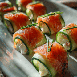 Smoked Salmon Cucumber Rolls Recipe No Bake Appetizer