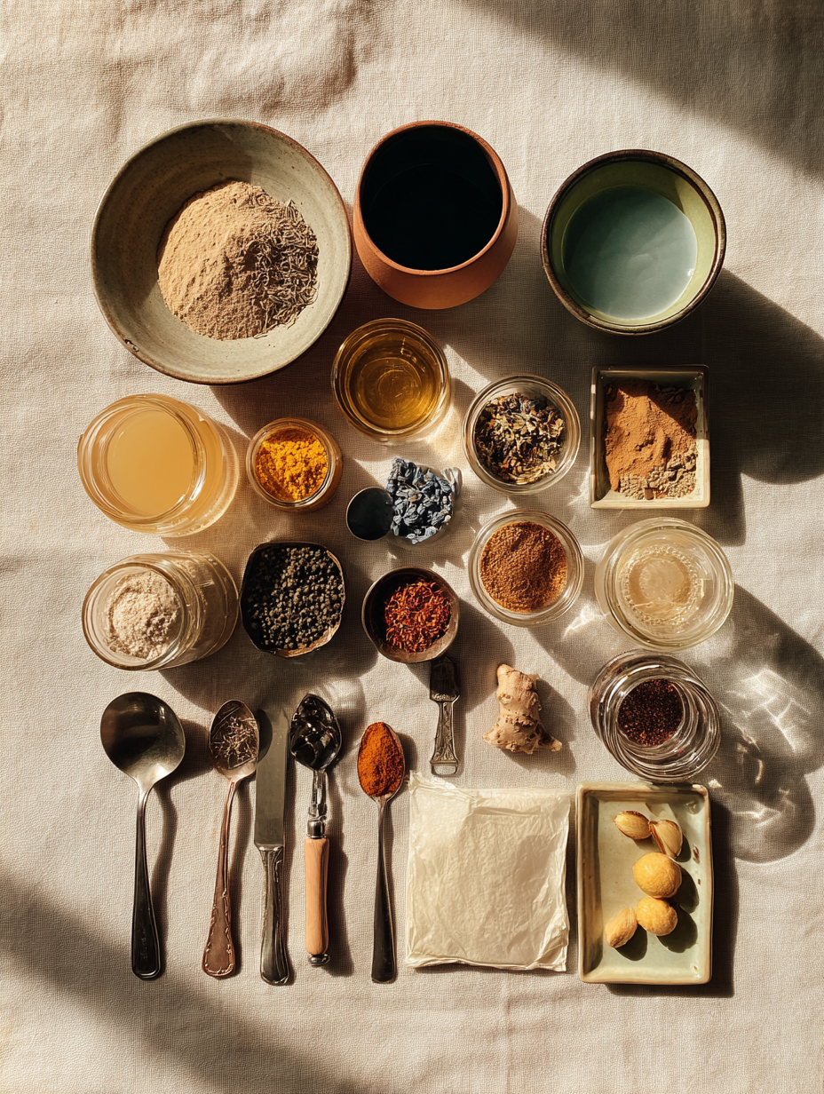Ingredients for Butterfly Pea Flower Lemonade Recipe Color Change Drink