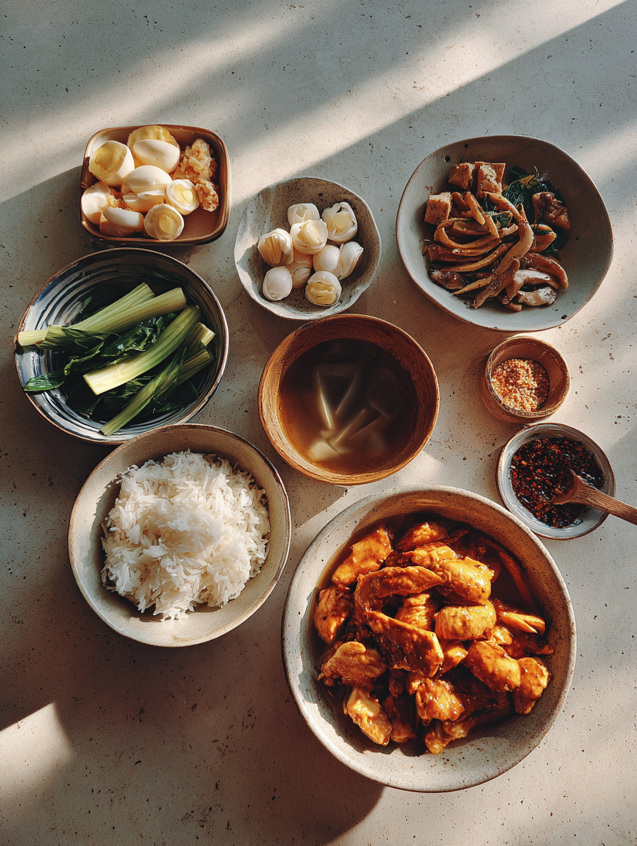 Ingredients for Poached Coconut Milk Thai Chicken Recipe One Pan Dinner