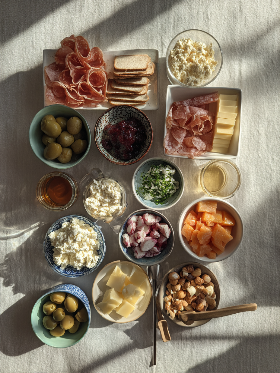 Ingredients for Cottage Cheese Dip with Hot Honey Recipe Party Dip