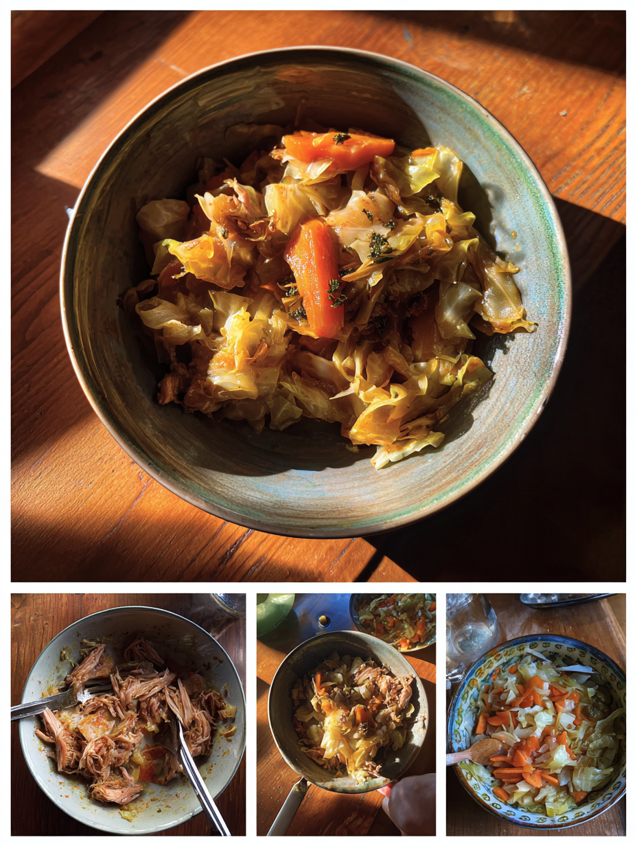 Steps for Slow Cooker Turkey and Cabbage Boil Recipe Budget Dinner