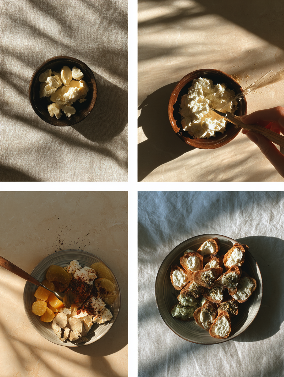 Steps for Whipped Ricotta Crostini Recipe Easy Elegant Appetizer