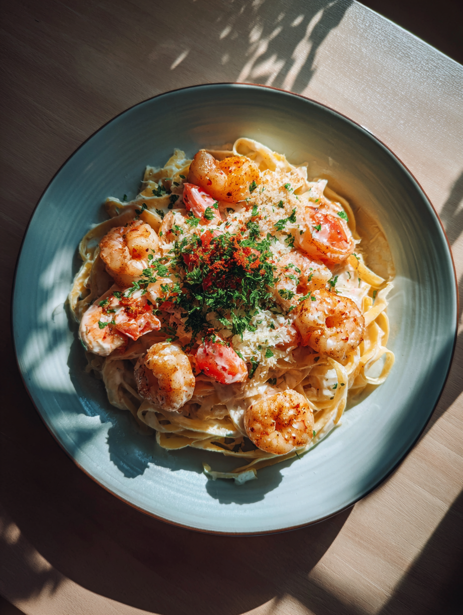 Ingredients for Fiery Cajun Shrimp Cream Linguine