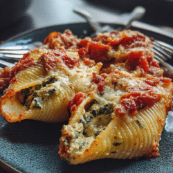 Oven-Baked Spinach Ricotta Stuffed Shells