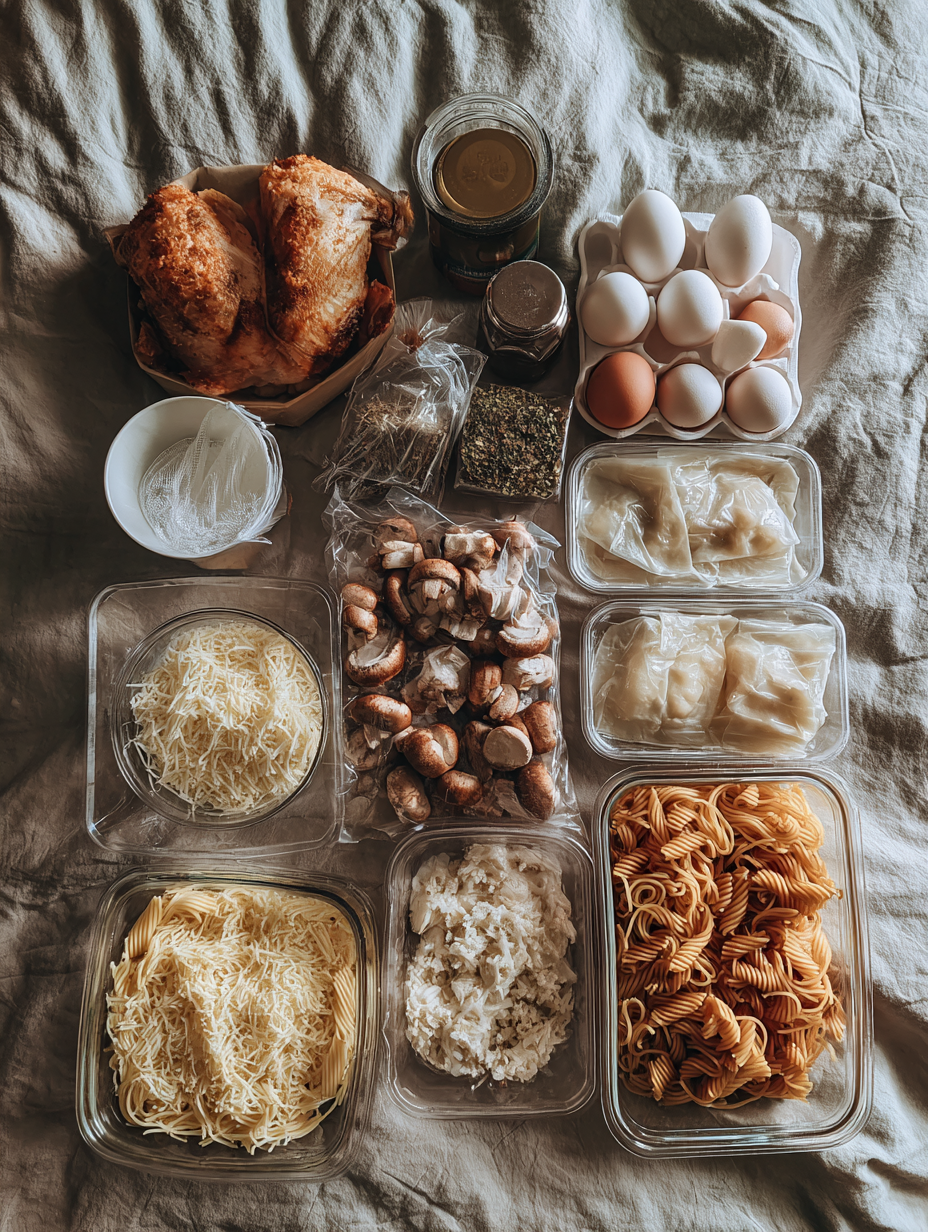 Ingredients for Garlic Parmesan Chicken Cream Pasta