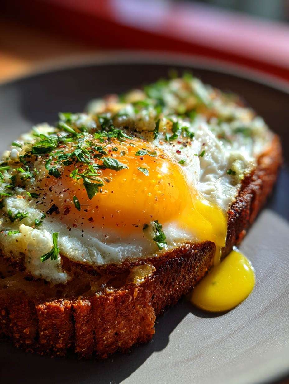 Smashed Egg Toast Recipe Viral TikTok Breakfast