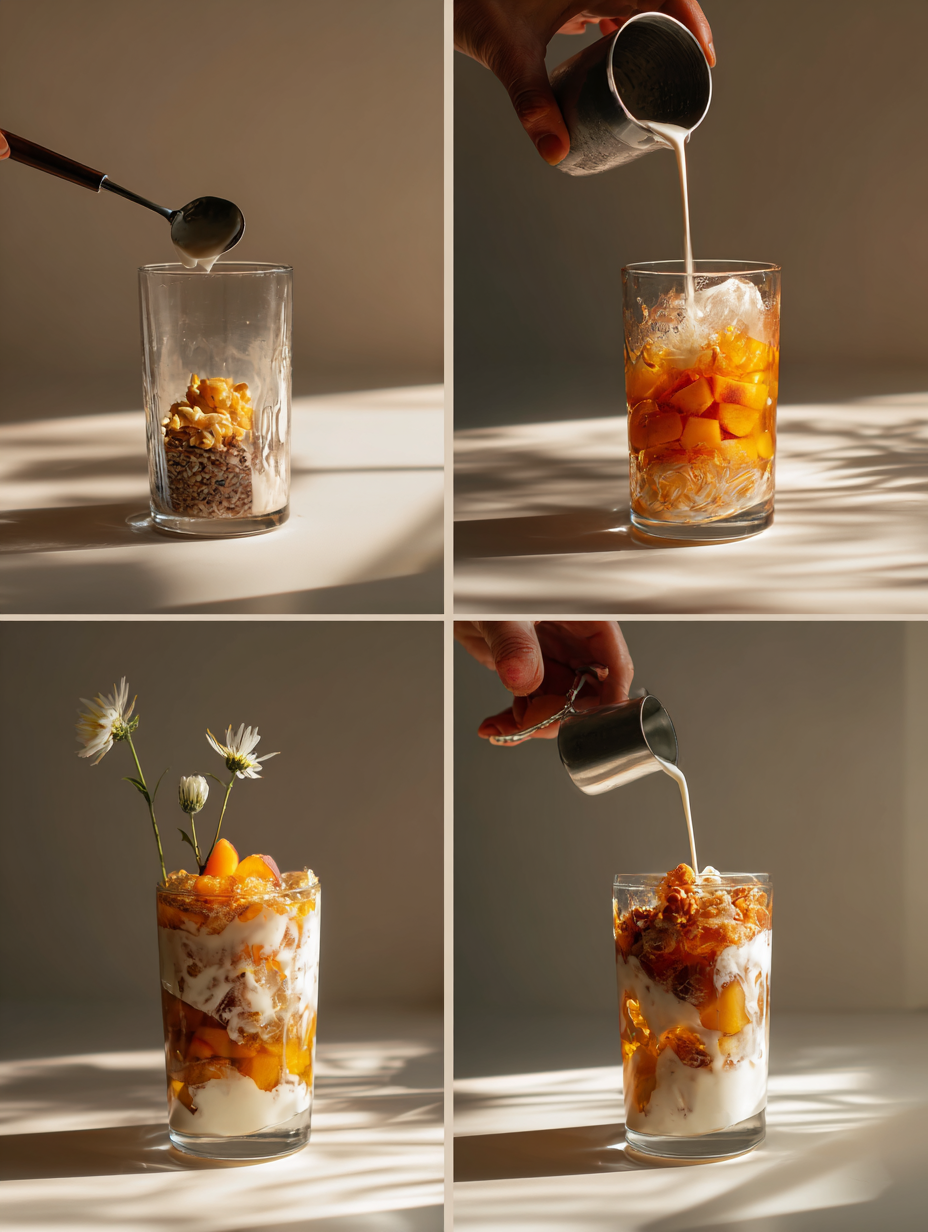 Steps for Peach Dirty Soda Recipe Fruity Cream Soda Drink