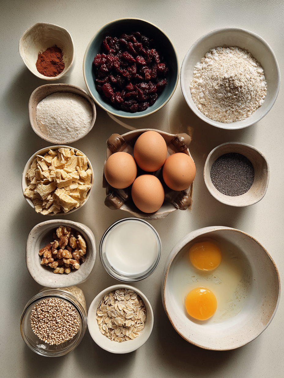 Ingredients for Overnight Protein Oats with Chia Recipe Weight Loss Breakfas