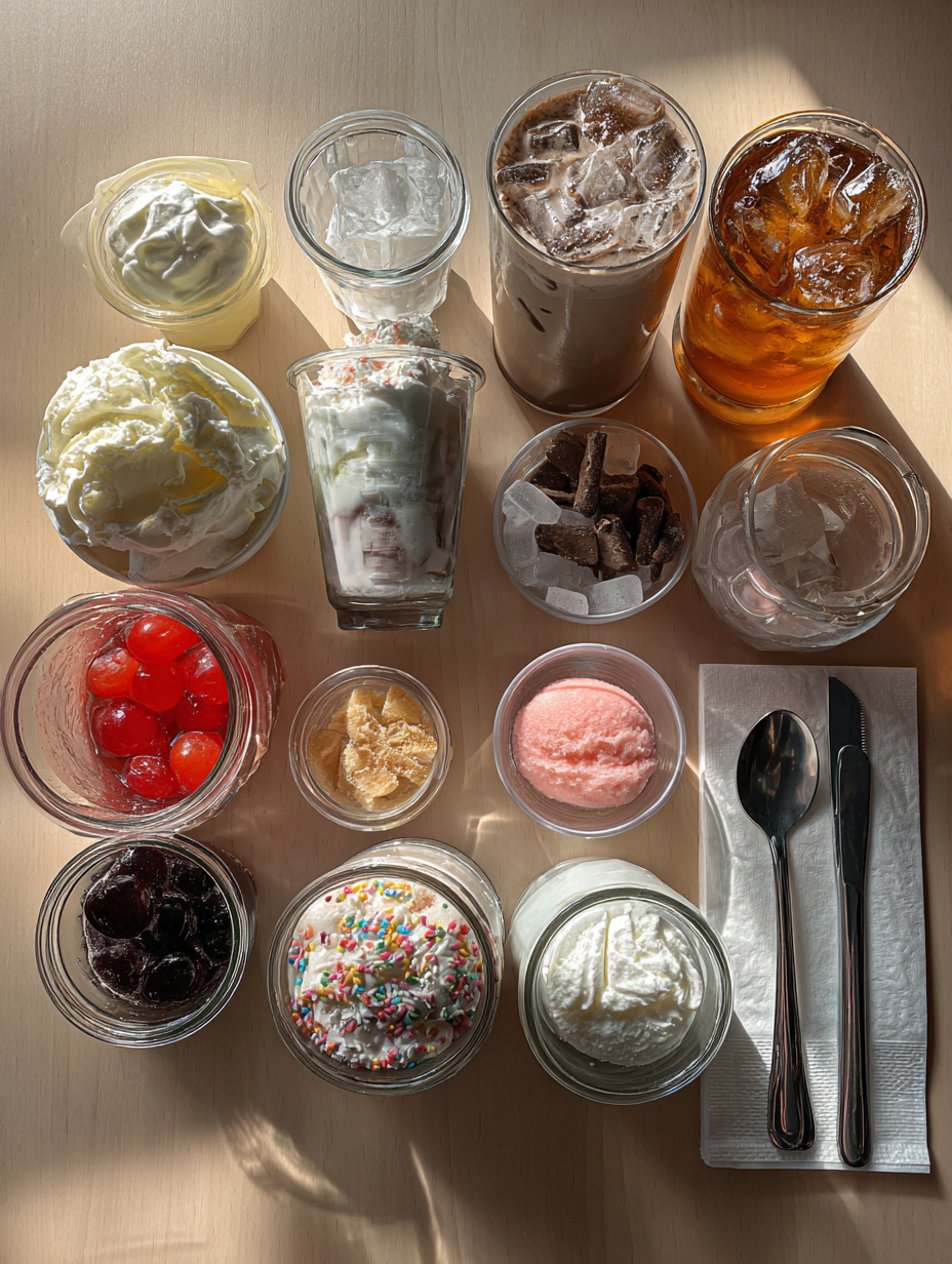 Ingredients for Dr Pepper Dirty Soda Recipe Classic Creamy Soda Drink