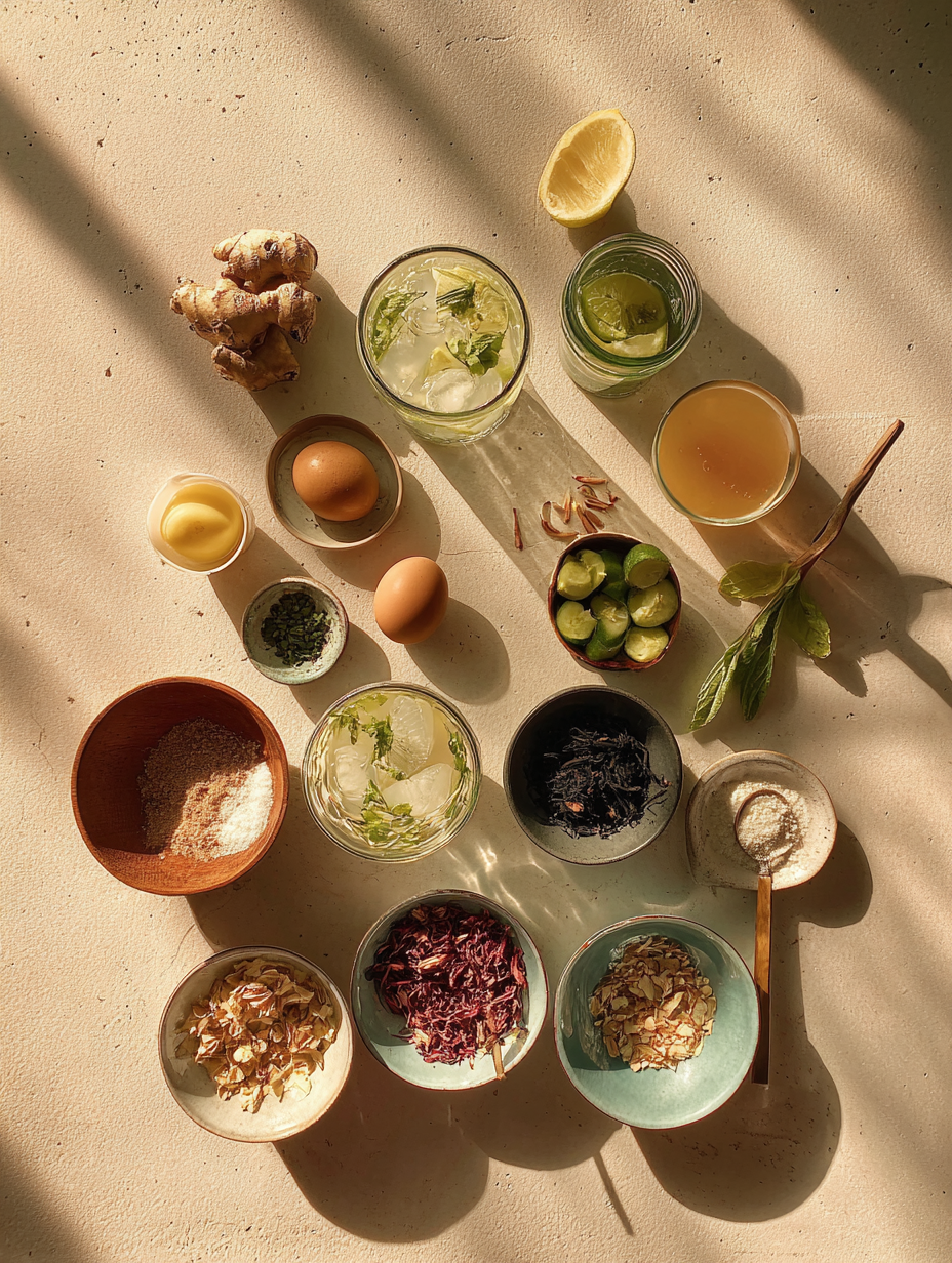 Ingredients for Hibiscus Agua Fresca Recipe Mexican Refreshing Drink