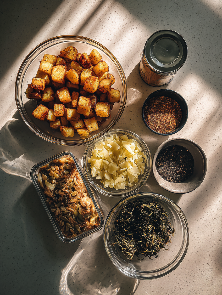 Ingredients for Smoky Seasoned Crispy Potato Cubes