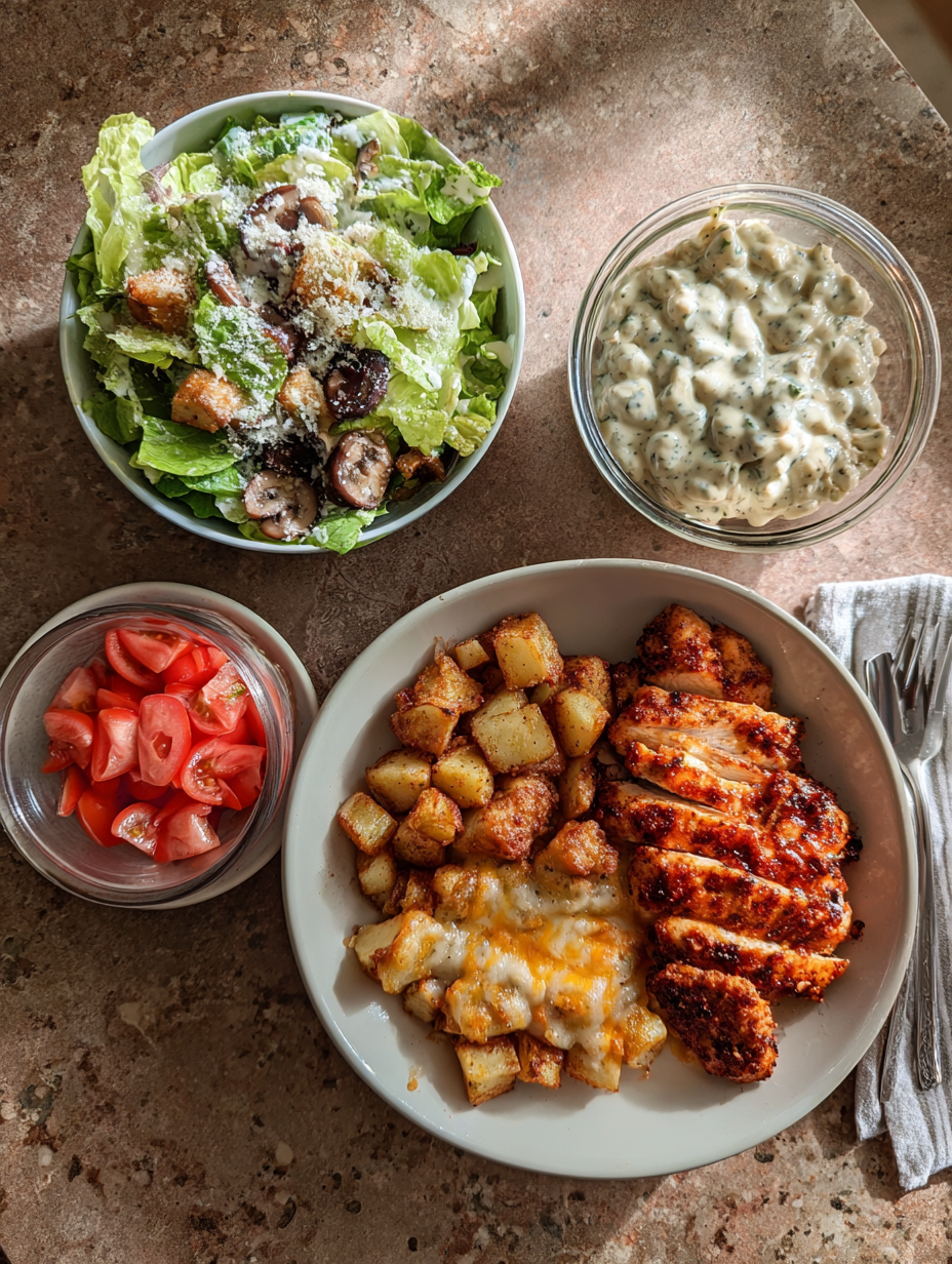 Ingredients for Velvety Garlic Parmesan Chicken Bowls