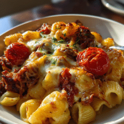 Beefy One-Pot Shell Pasta Bake
