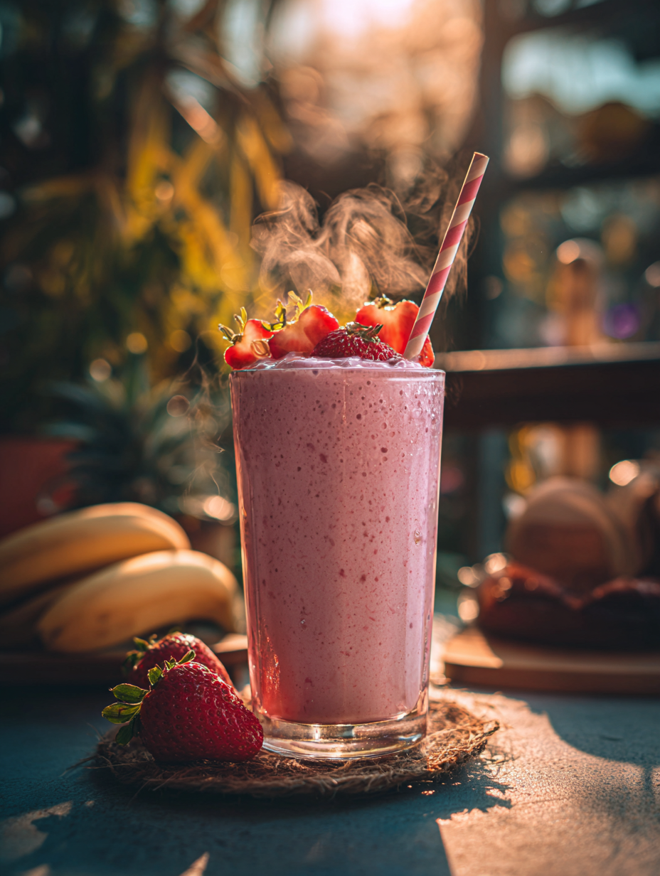 Banana Strawberry Protein Smoothie Recipe