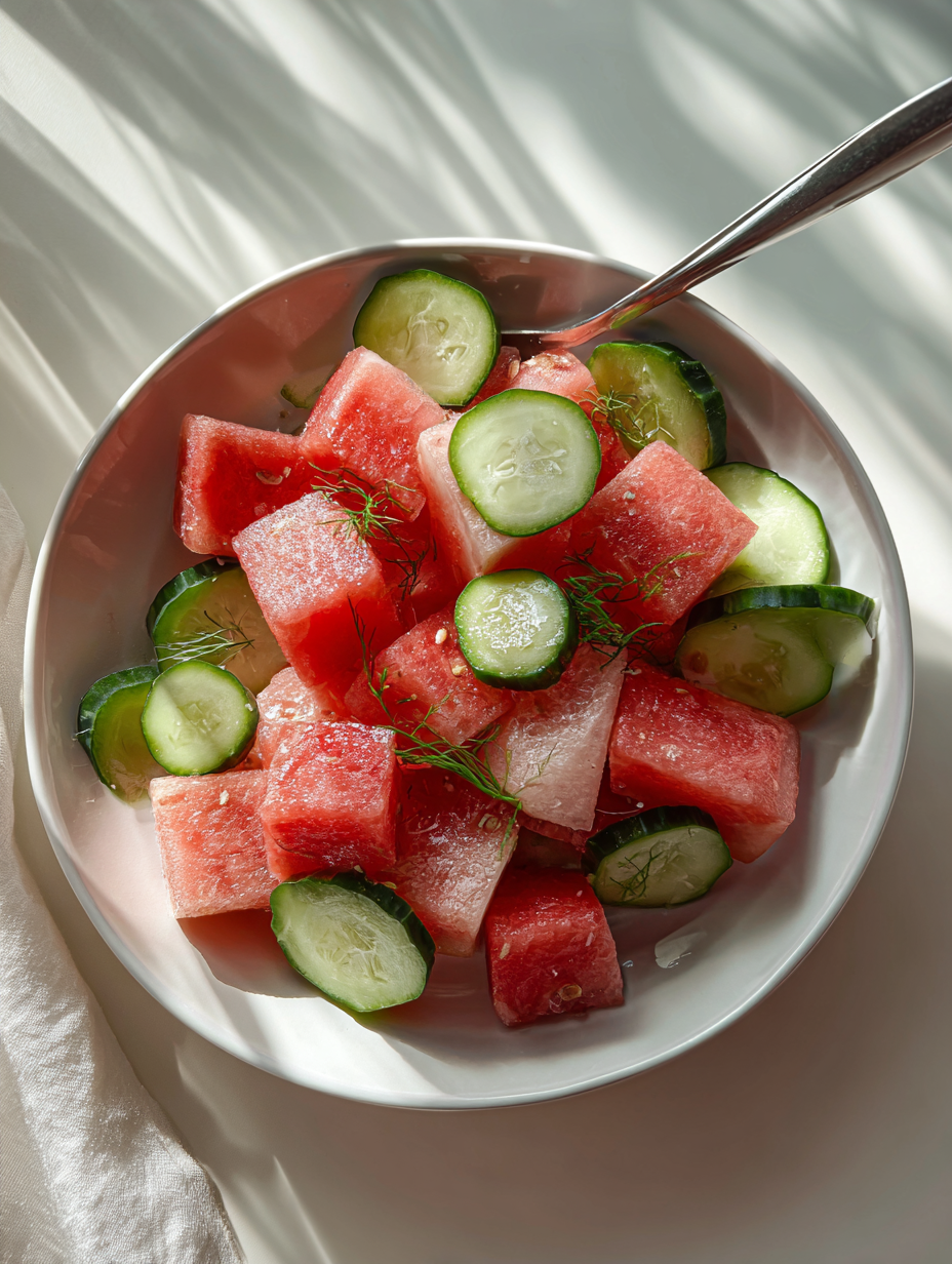 Ingredients for Watermelon Cucumber Slushie Recipe Hydrating Drink