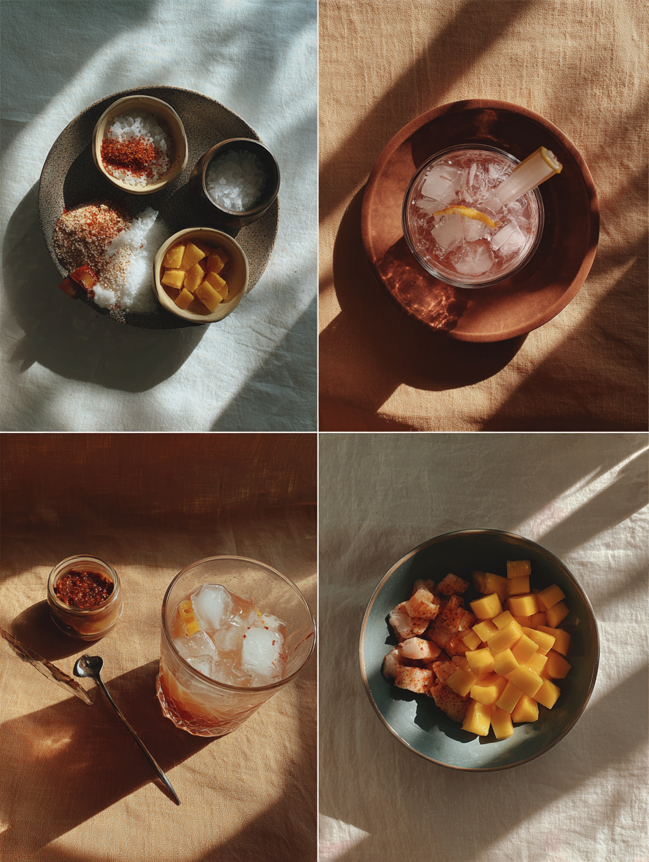 Steps for Tajin Mango Slushie Recipe Mexican Spicy Sweet Drink