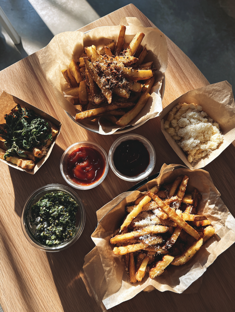Ingredients for Parmesan Herb Shoestring Fries