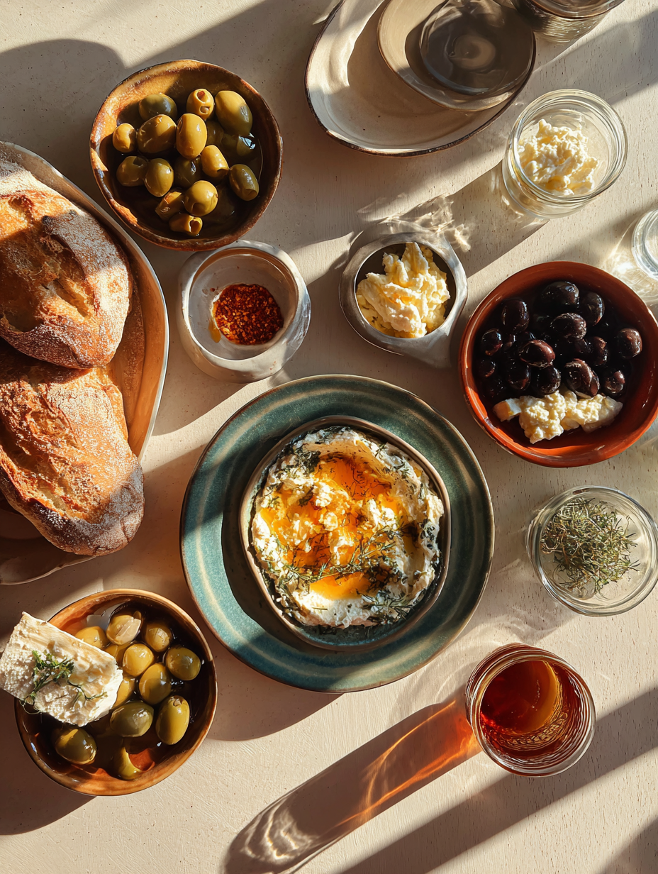 Ingredients for Hot Honey Whipped Feta Dip Recipe Viral Party Dip