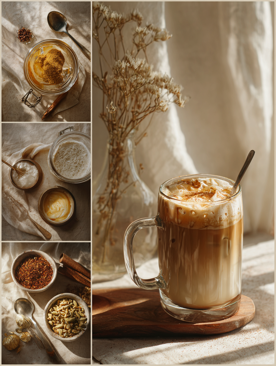 Steps for Chai Iced Latte Recipe Spiced Creamy Tea Drink