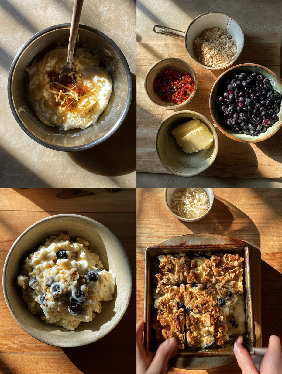 Steps for Creamy Blueberry Cottage Cheese Bake Protein Packed with Mea