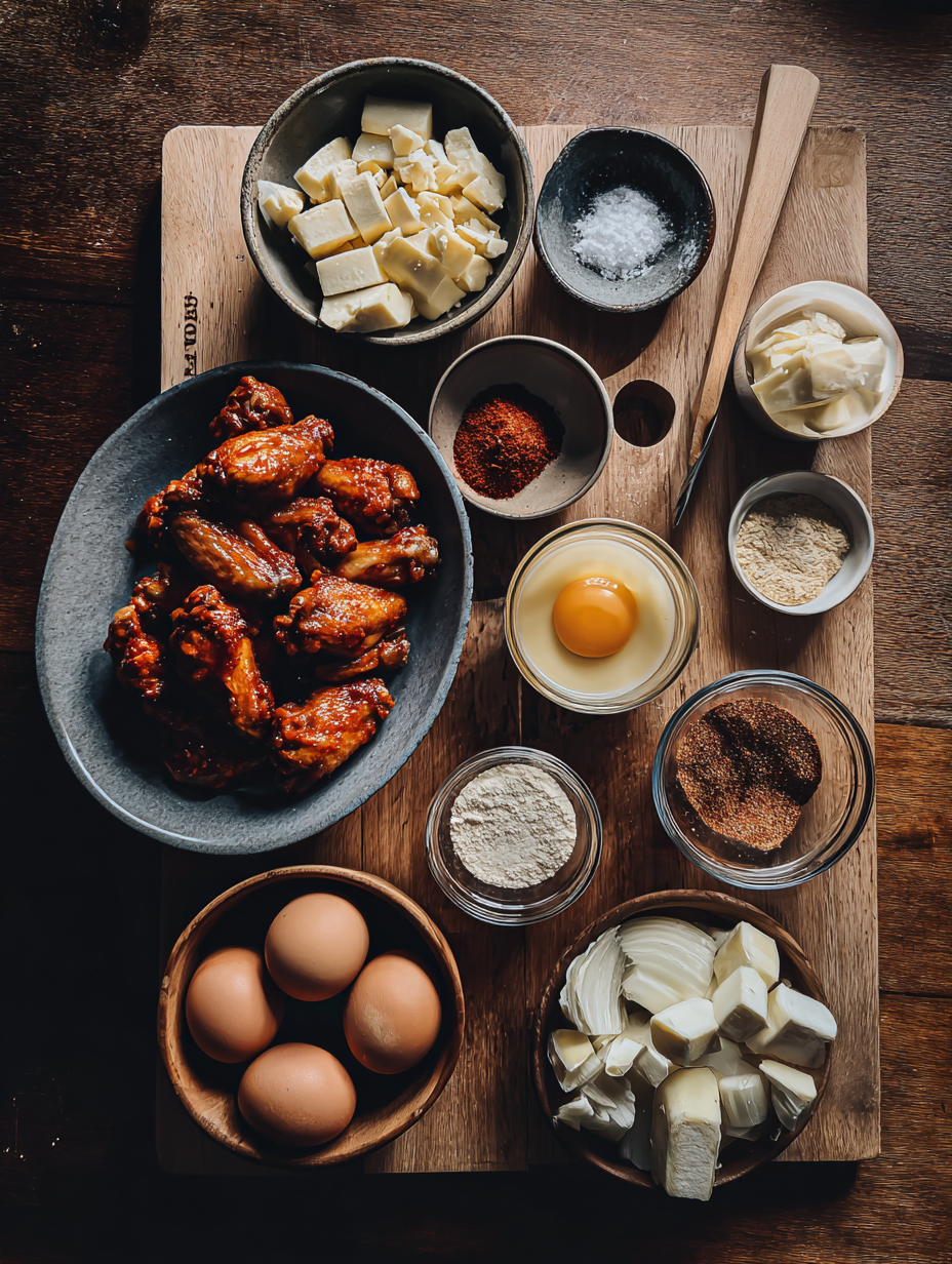 Ingredients for Ultra-Crispy Buffalo Chicken Wings